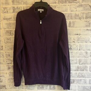 Peter Miller Men's Quarter-Zip Sweater Purple Pullover Long Sleeve Golf Medium